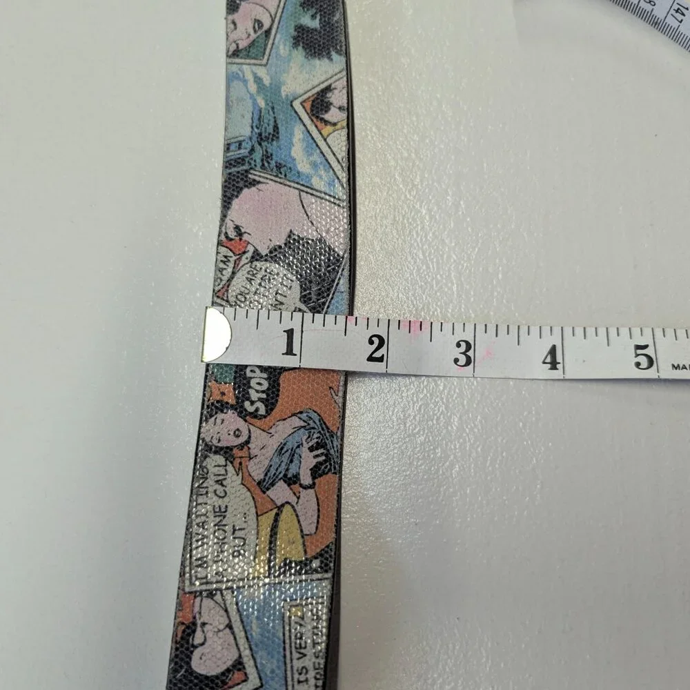 WCM New York Genuine Leather Size Medium Comic Strip Belt